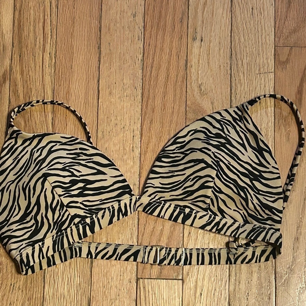 Hollister Womens Swim Top Bikini Top Leopard Print Size Large